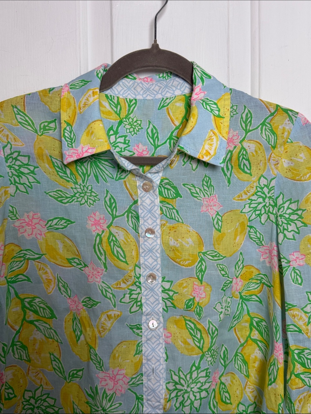 NWOT Women’s Lilly Pulitzer Riverlyn Pieced Print 100% Linen Tunic Size M - Picture 4 of 9